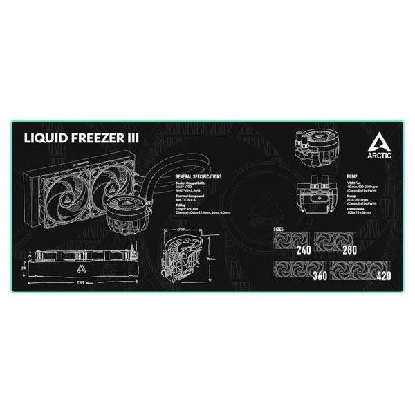 Tapis Arctic Liquid Freezer III Edition 400x900mm