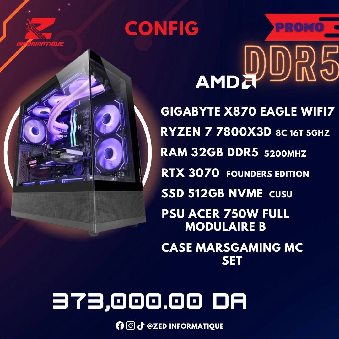 Config Promo DDR5 AMD RYZEN 7 7800X3D