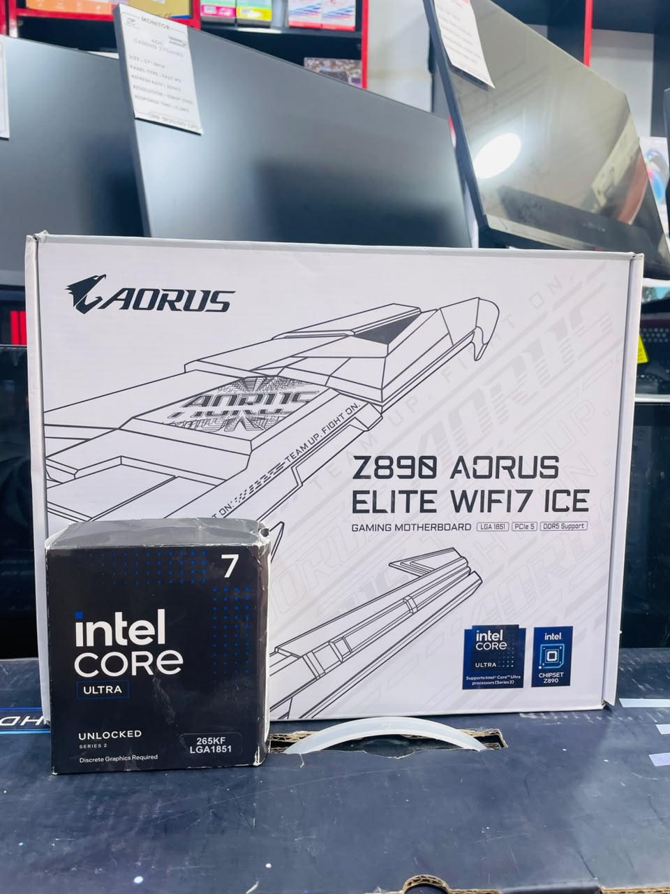 Intel Core Ultra 7 265KF & GIGABYTE Z890 AORUS ELITE WIFI7 ICE Motherboard Bundle