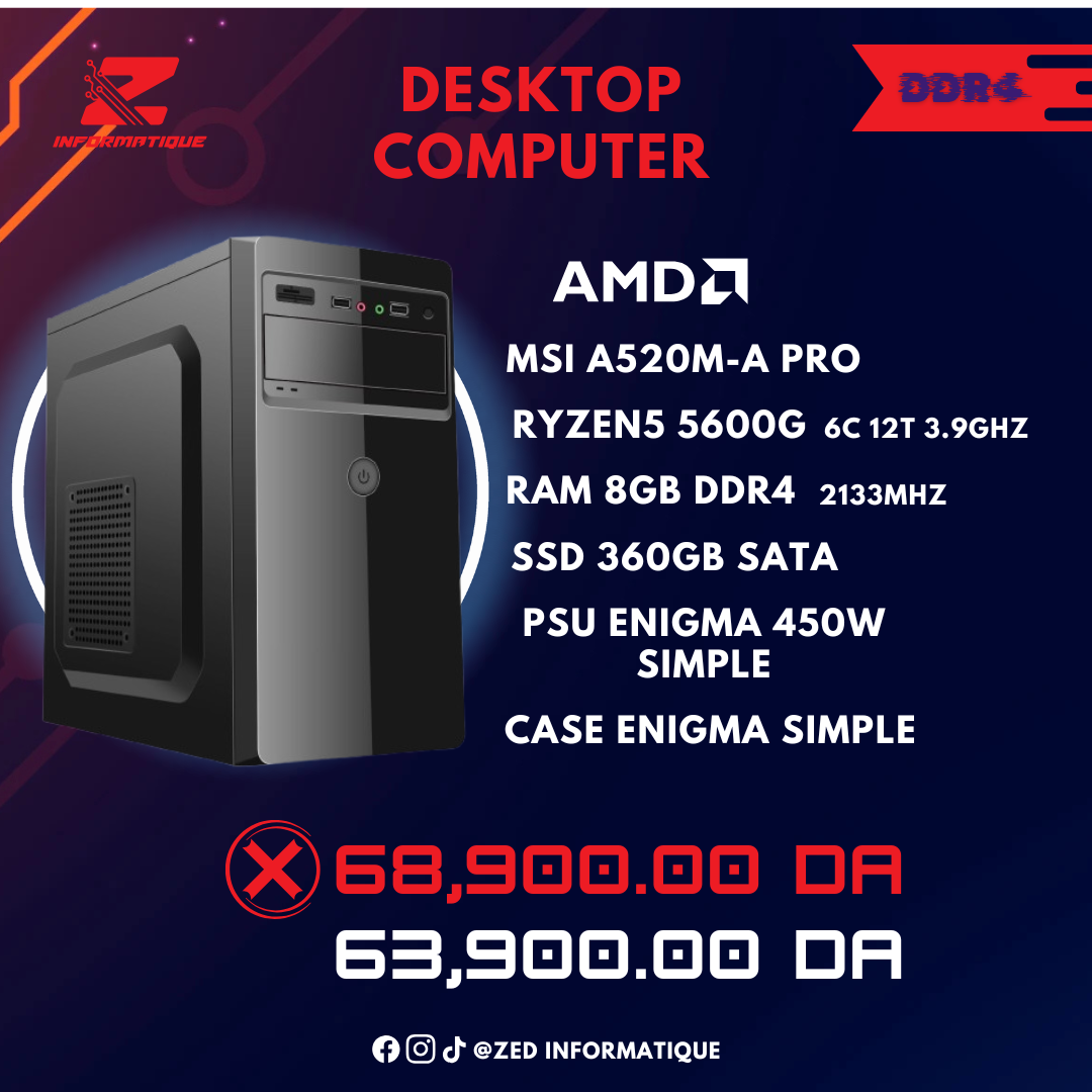 PC BUREAU RYZEN 5 5600G
